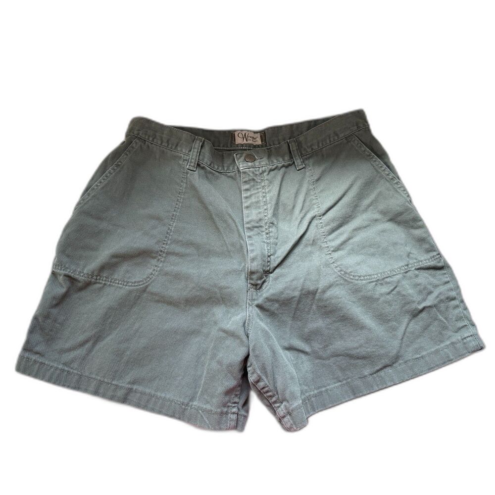 Vintage Wrangler High‎ Waisted Sage Green Mom Shorts High Rise Size 14